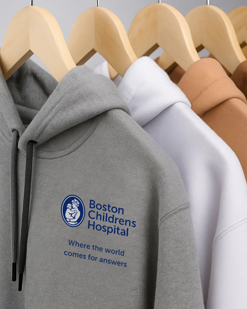 Boston Children's Hospital branded hoodie sweatshirts